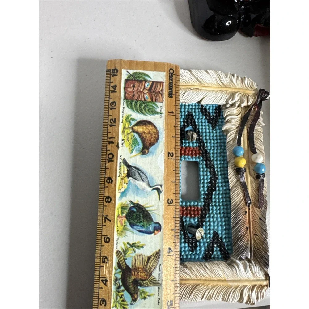SOUTHWERN INDIAN FEATHER RESIN LIGHT SWITCH PLATE COVER